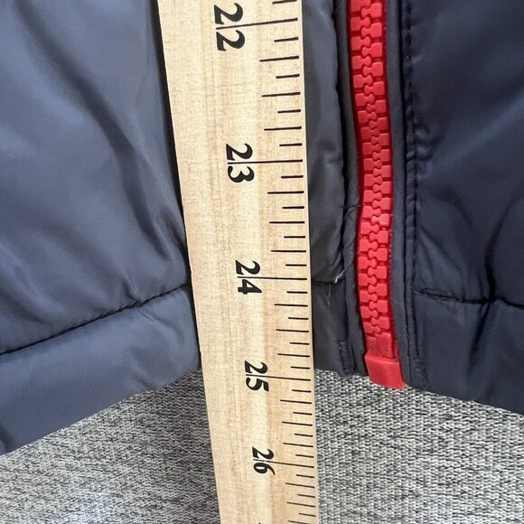 Spyder Boys Dark Gray Red Puffer Full Zip Jacket Hoodie Pockets Size L (14-16) - Picture 9 of 16